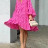 Hollow Out Flowy Green Dresses - Image 2