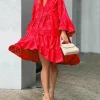 Hollow Out Flowy Green Dresses - Image 3
