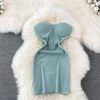 Strapless Bodycon Mini Green Dresses - Image 2