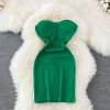 Strapless Bodycon Mini Green Dresses