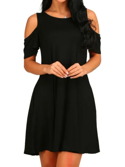 Cold-shoulder Mini Green Dresses - Image 4
