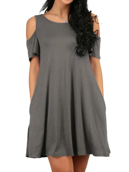 Cold-shoulder Mini Green Dresses - Image 6