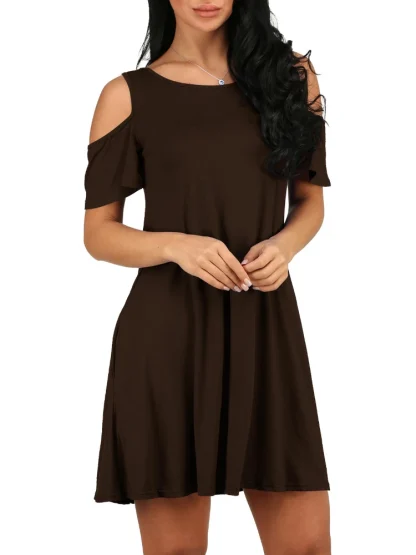 Cold-shoulder Mini Green Dresses - Image 7