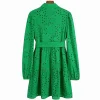 Eyelet Waist Tie Green Dress - Image 3