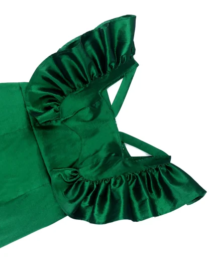 Flying Sleeve Party Green Dress - Image 5