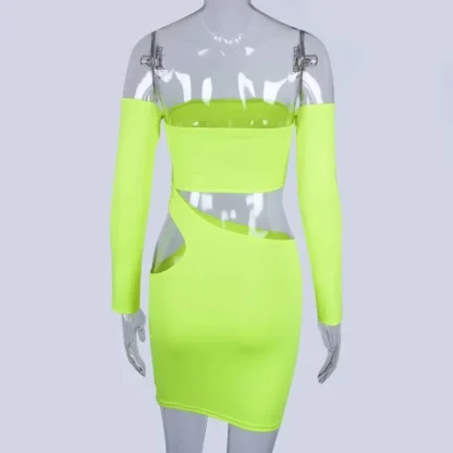 Sexy Cutout Bodycon Green Dress - Image 6